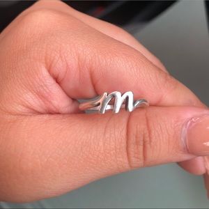 James Avery, script initial ring.